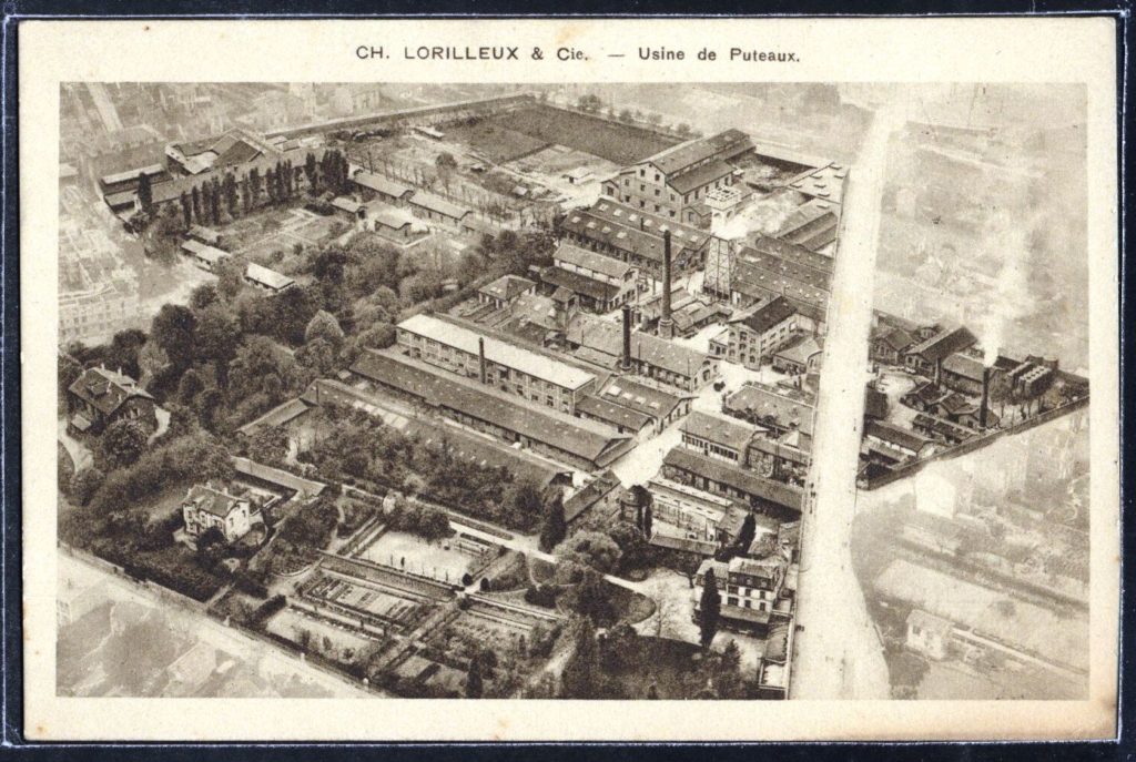 Vue aérienne de l'usine Lorilleux, début du XXe siècle, AMP, 2Fi621.